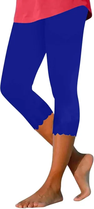 Pants for Women Pants 2024 High Waisted Yoga Capri Pants Lightweight Comfortable Solid Color Soft Casual Pants for
