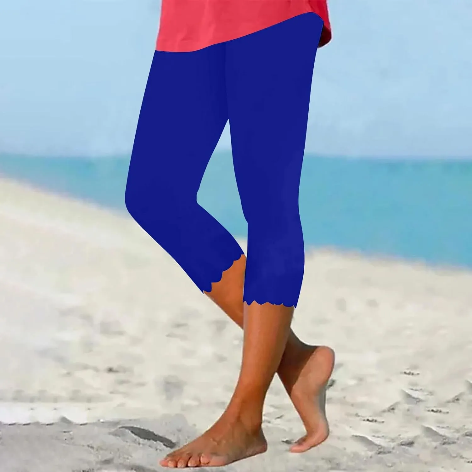 Pants for Women Pants 2024 High Waisted Yoga Capri Pants Lightweight Comfortable Solid Color Soft Casual Pants for