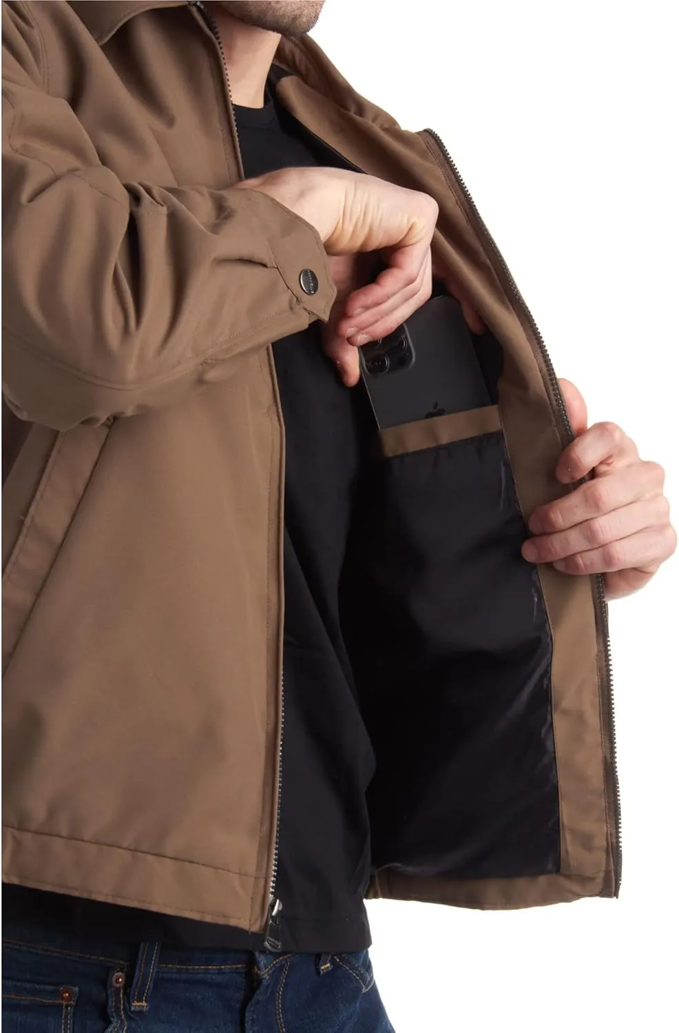 Perry Ellis Mens Golf Jacket - Lightweight Microfiber Windbreaker Full Zip Water-Resistant Rain Jacket for Men (Sizes: S-3XL)