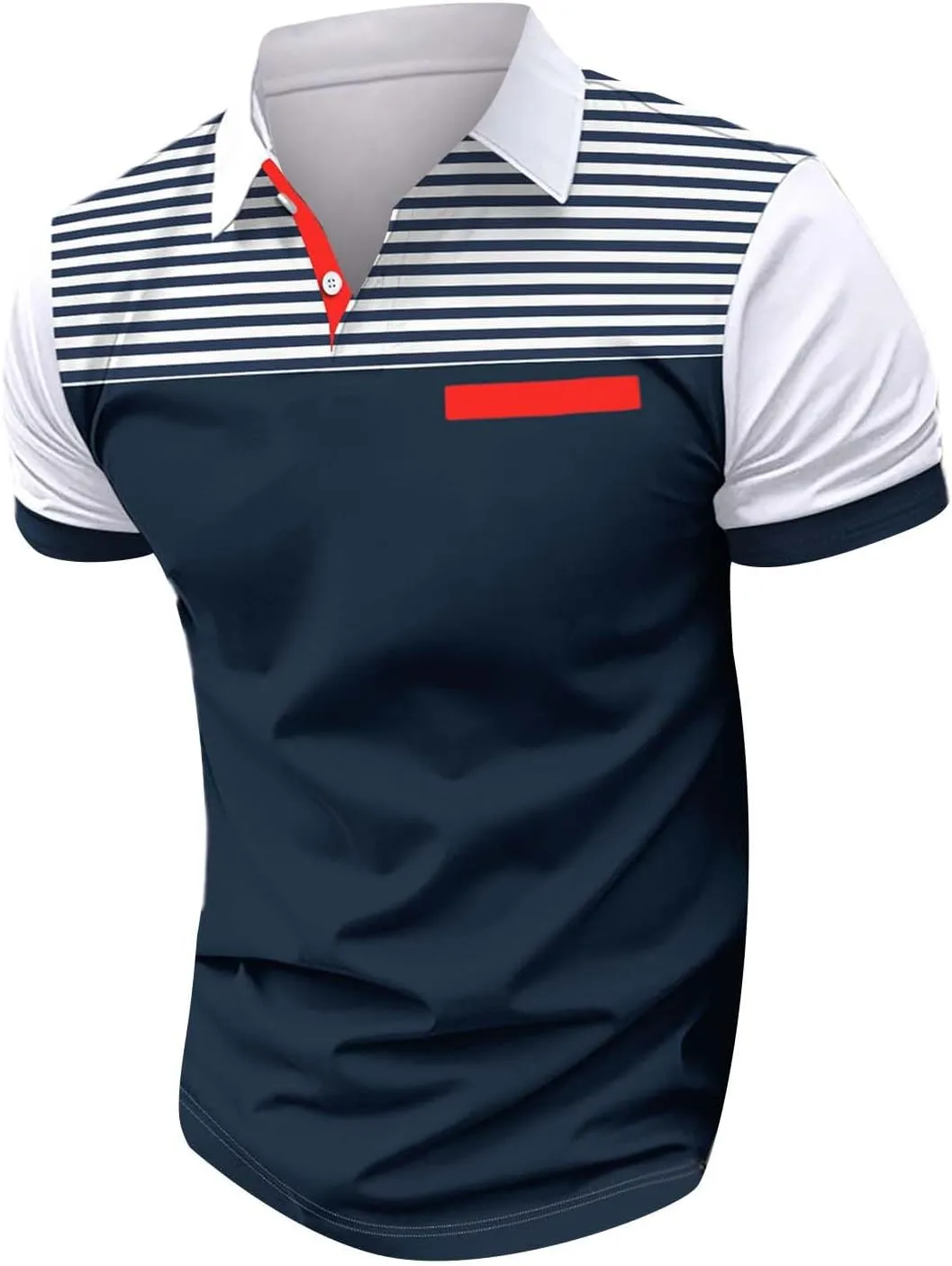 Pique Polo Shirts for Men Performance Short Sleeve Golf Shirt Quick Dry Moisture Wicking Regular Fit Collared T-Shirts