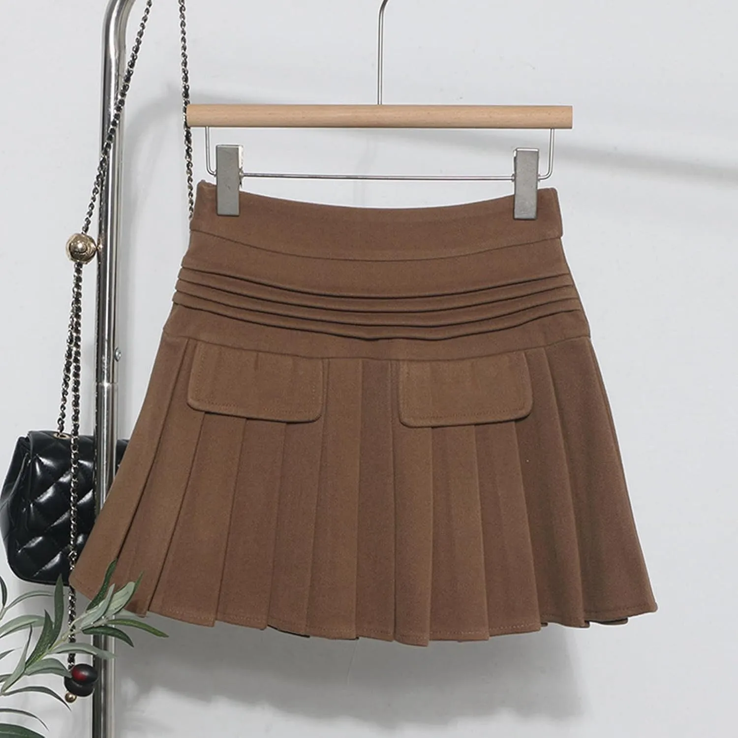 Pleated Skirts for Women High Waist A Line Skirts Plain Plaid Mini Skirts Casual Comfy Elegant Skirts Everydaywear