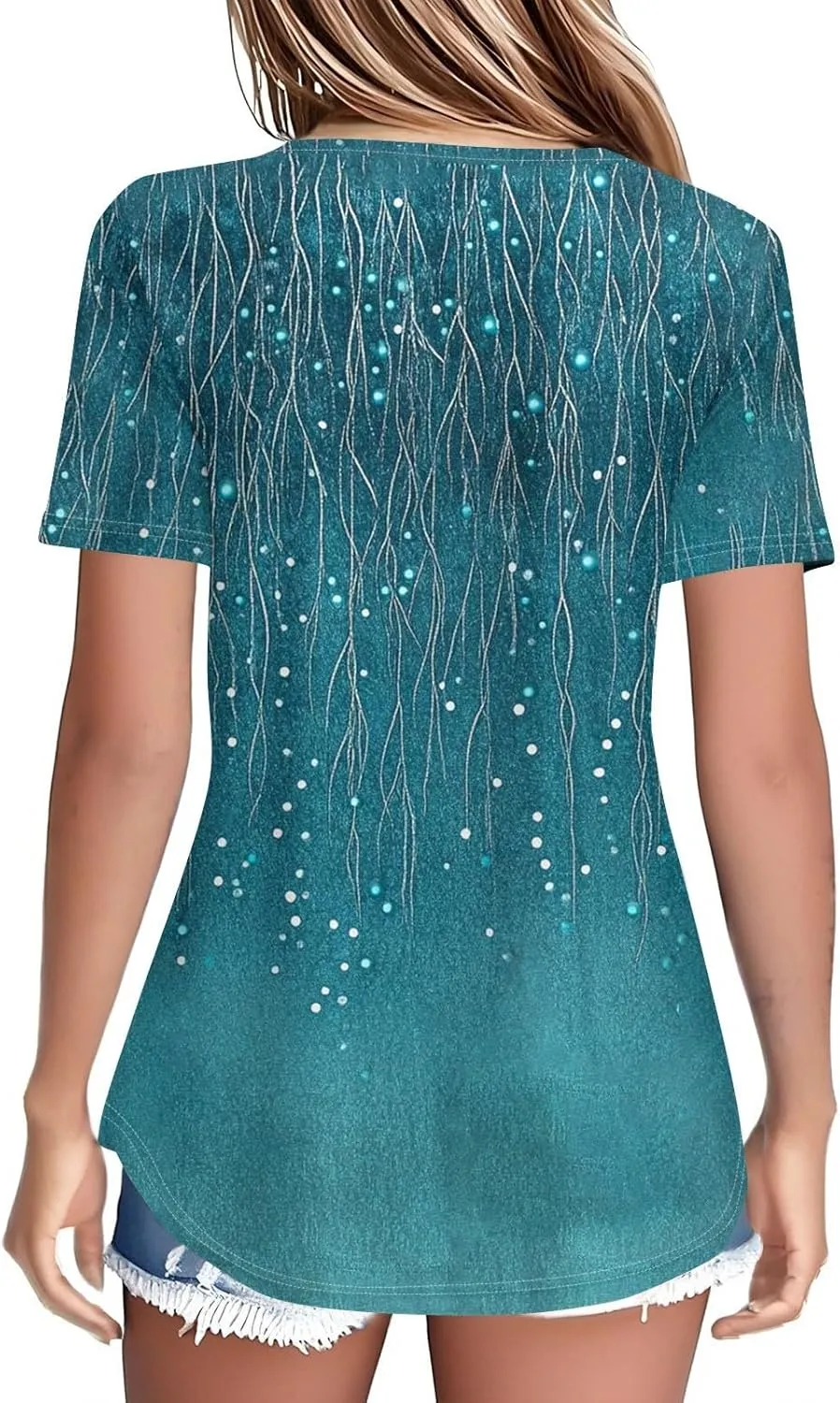 Plus Size Short Sleeve Tops for Women 2025 Summer Casual Trendy Crew Neck Puff Pleated Blouses Loose Daily T Shirts