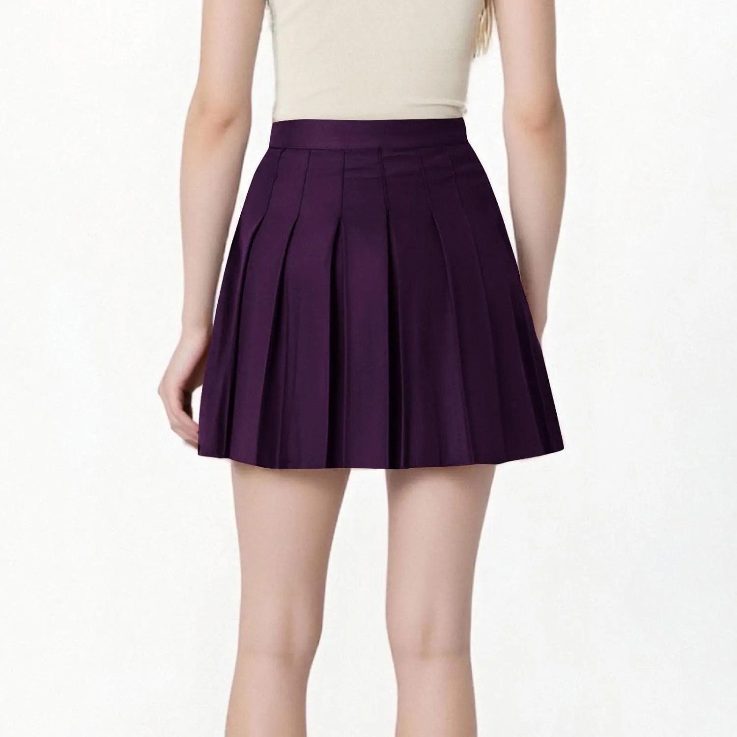 Plus Size Womens Cute Pleated Skirts High Rise Zipper Cotton Linen Skirts Solid Color Loose Casual Fashion Skirt 2025