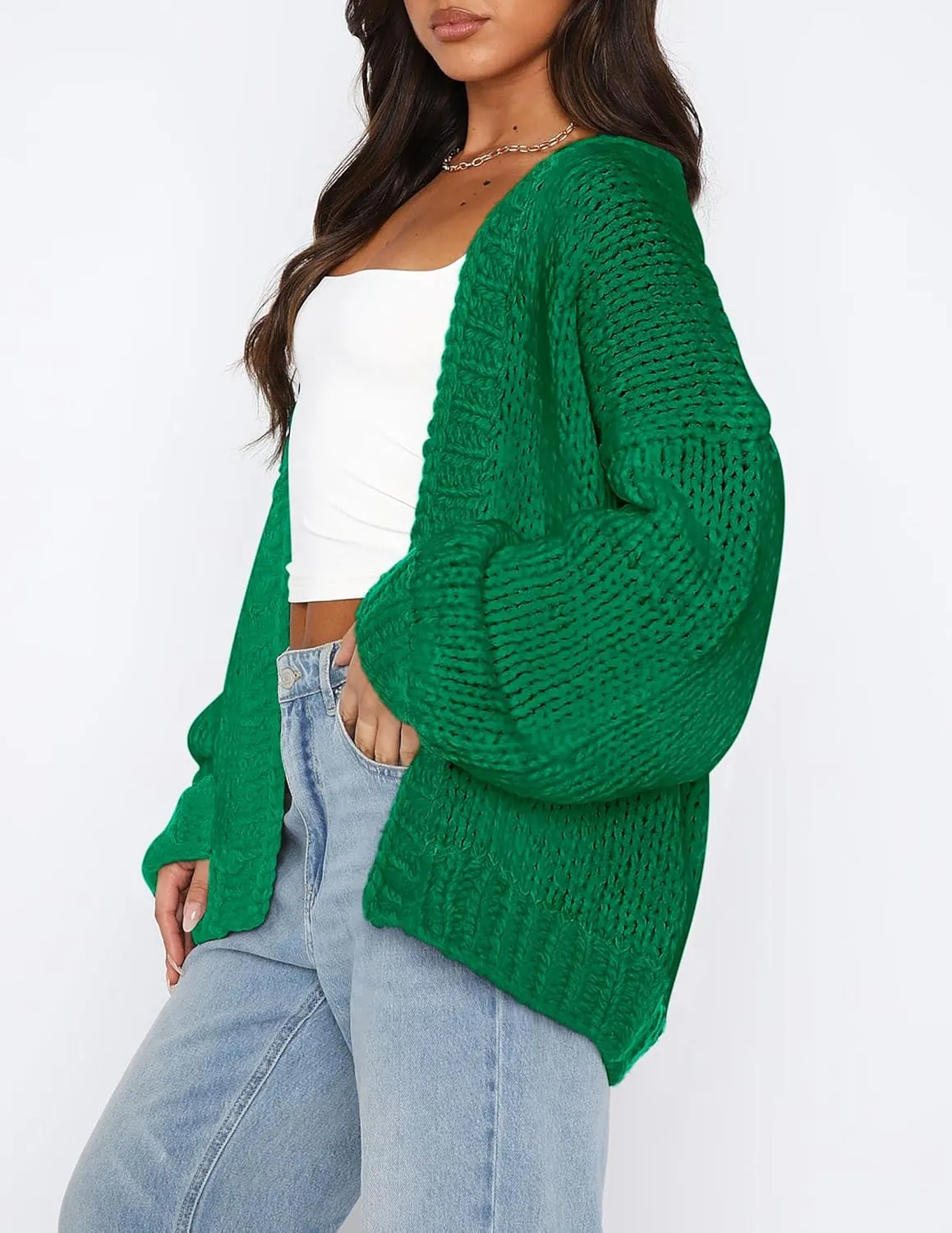 PRETTYGARDEN Womens Cardigan Sweaters 2025 Spring Fall Trendy Chunky Knit Outerwear Outfits Fashion Long Sleeve Cardigans
