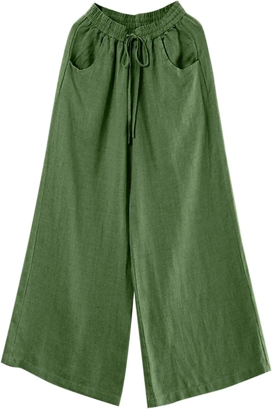 PTOLOCIF Cotton Pants for Women,Baggy Linen Pants Summer Lightweight High Waist Palazzo Pants Loose Straight Leg Pants