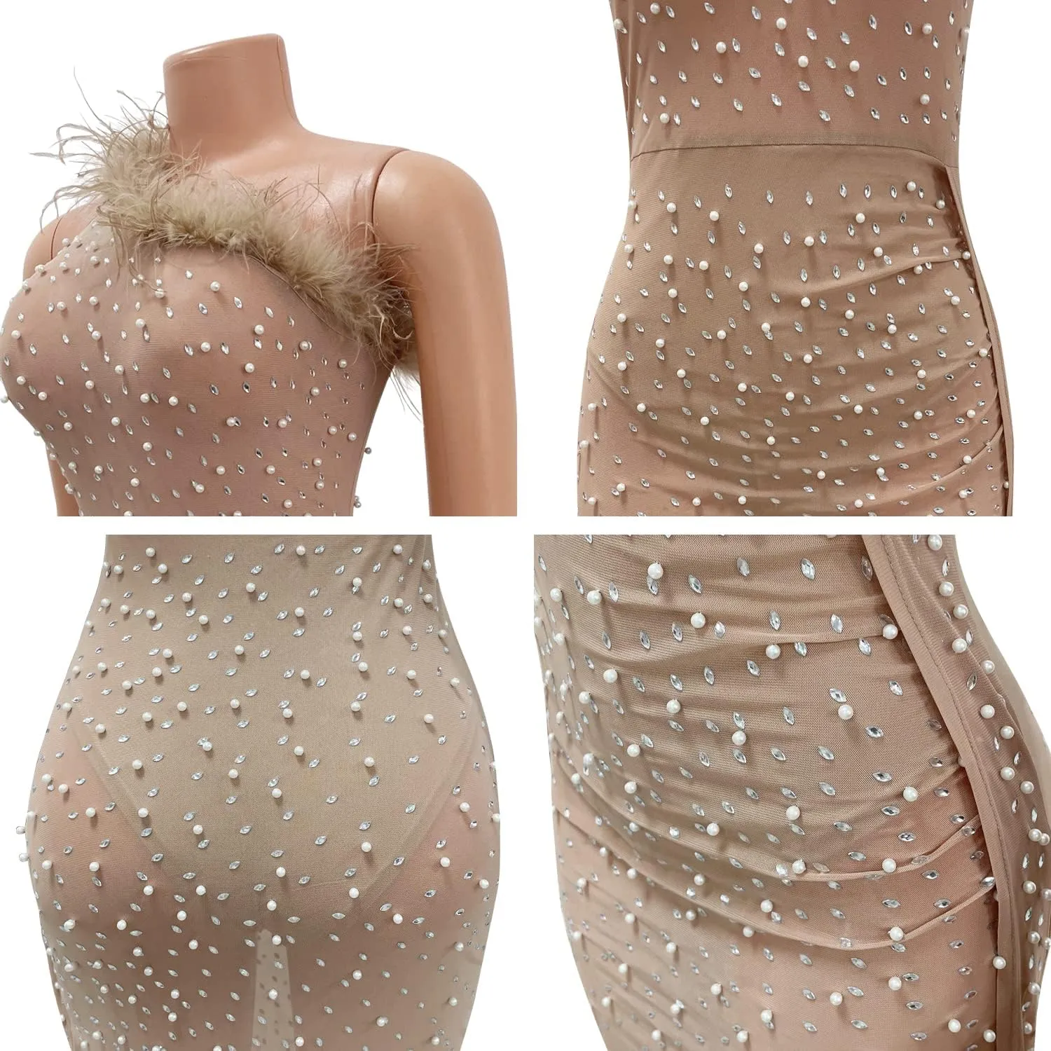 Ranfare Women Sexy Mini Bodycon Dress Turtleneck Party Dresses Clubwear mesh Dress