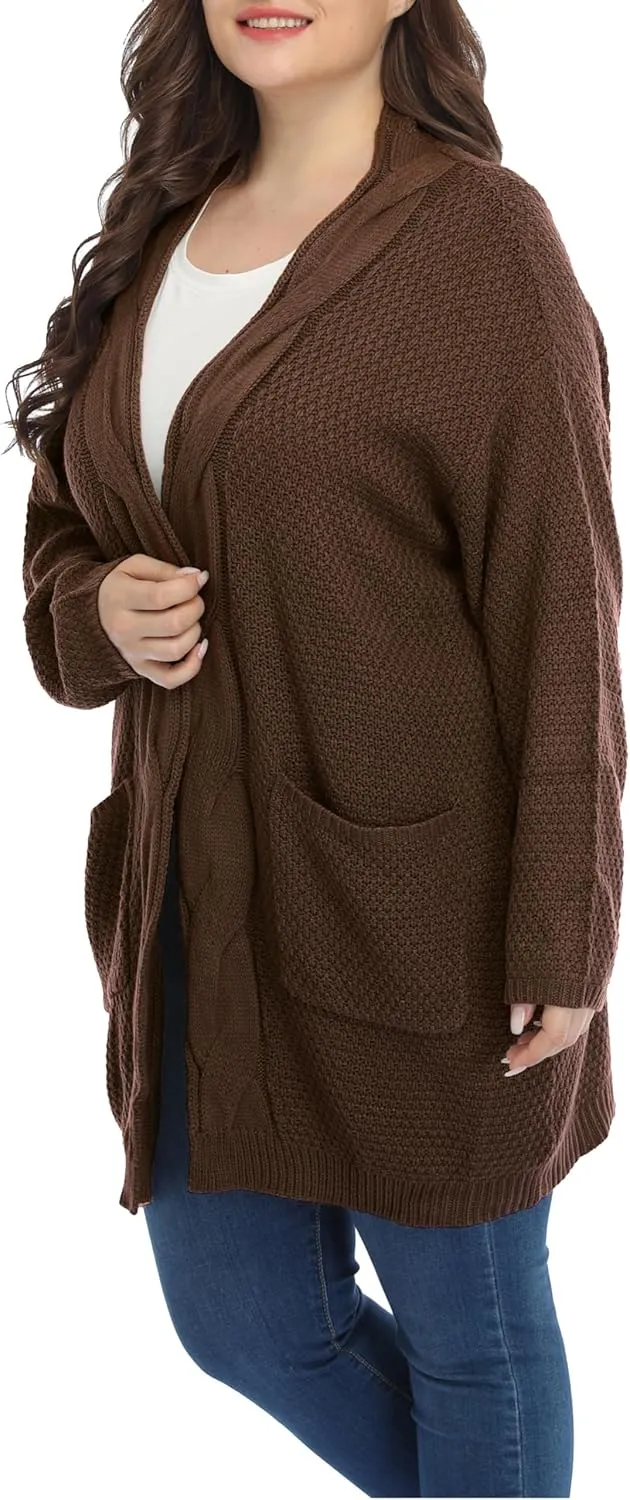 Shiaili Classic Plus Size Sweaters for Women Oversized Long Cardigans