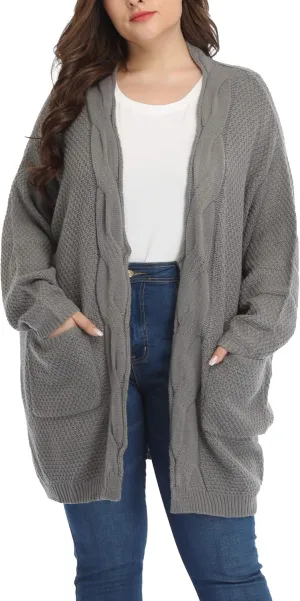 Shiaili Classic Plus Size Sweaters for Women Oversized Long Cardigans