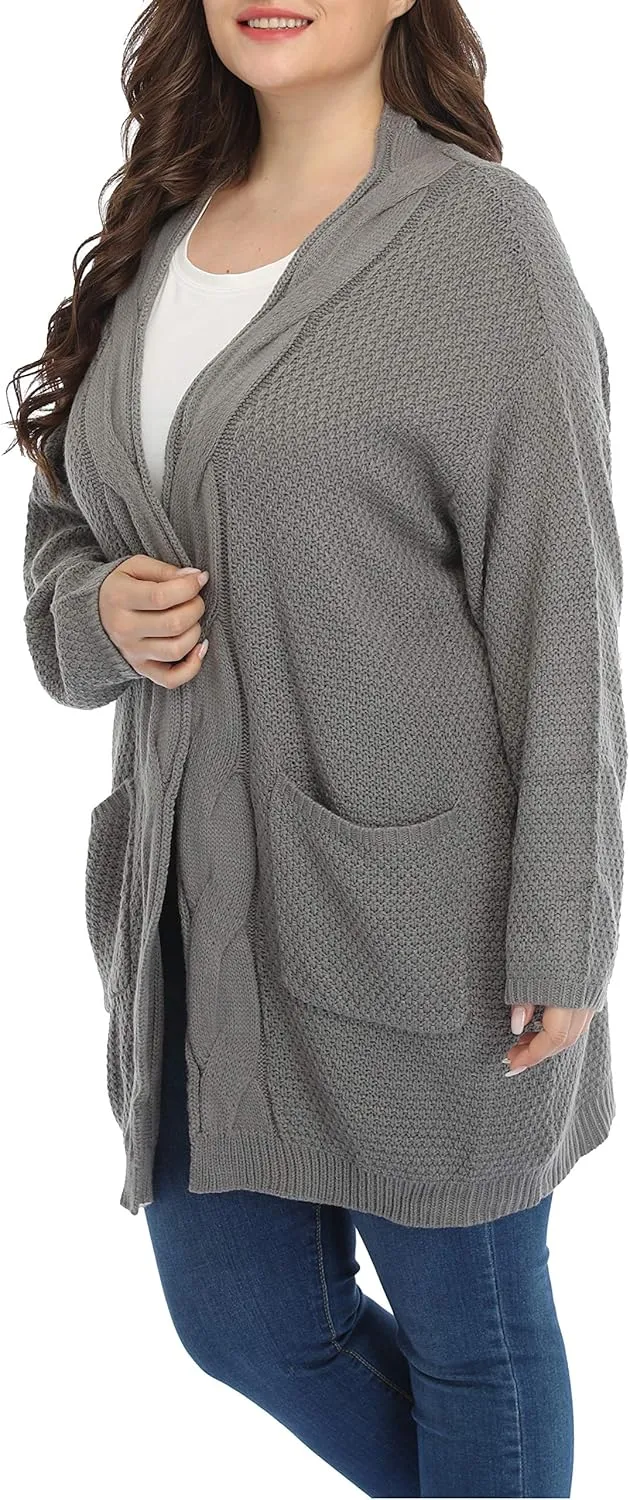 Shiaili Classic Plus Size Sweaters for Women Oversized Long Cardigans