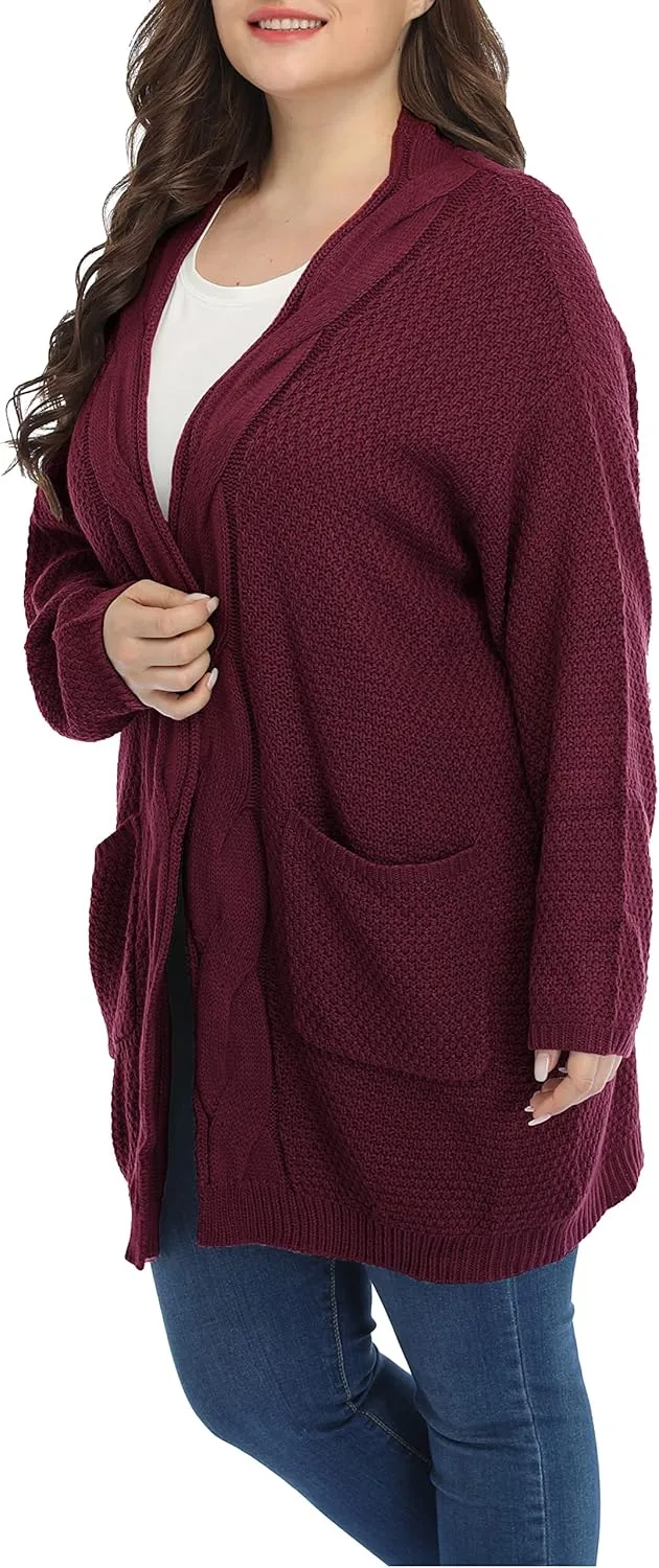 Shiaili Classic Plus Size Sweaters for Women Oversized Long Cardigans