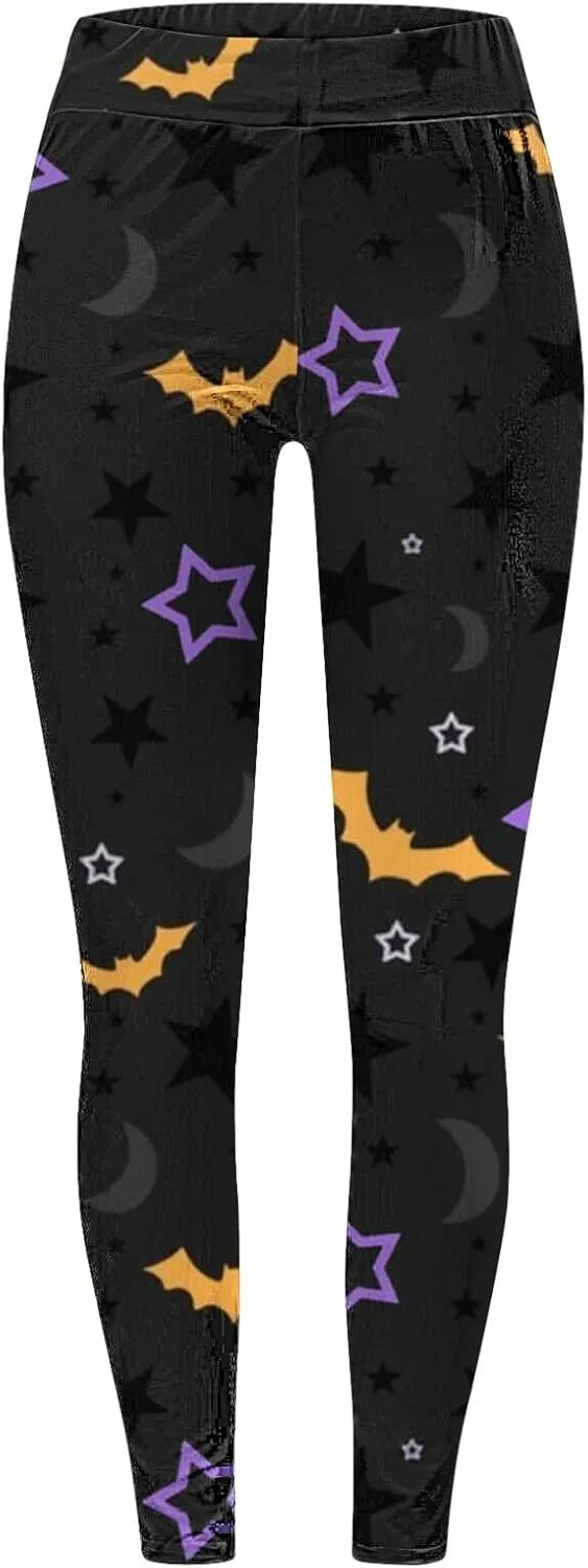Slim Fitness Running Halloween Legging Women's Autumn Winter Halloween Blood Printed Warm Holiday Bottoms Casual