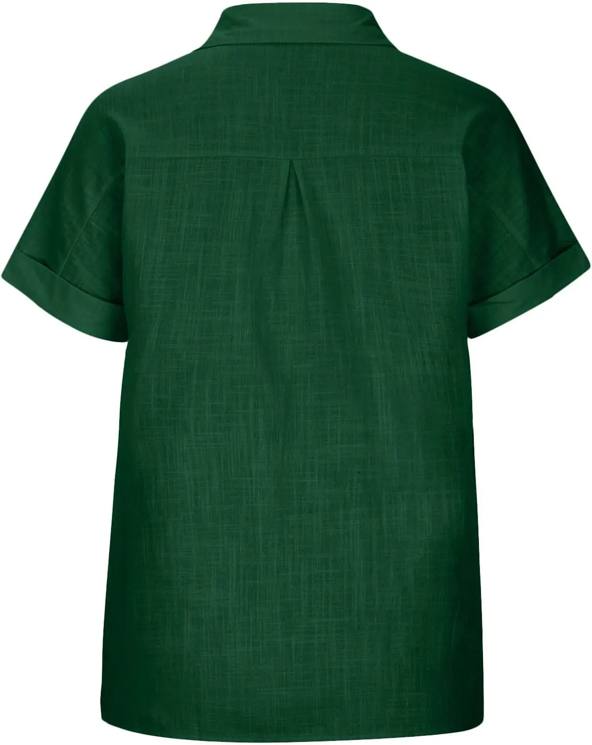 SMIDOW Shirts for Women Trendy Summer 2023 Button Down Linen Tops Plus Size Short Sleeve Collared t-Shirt Work Casual Blouse