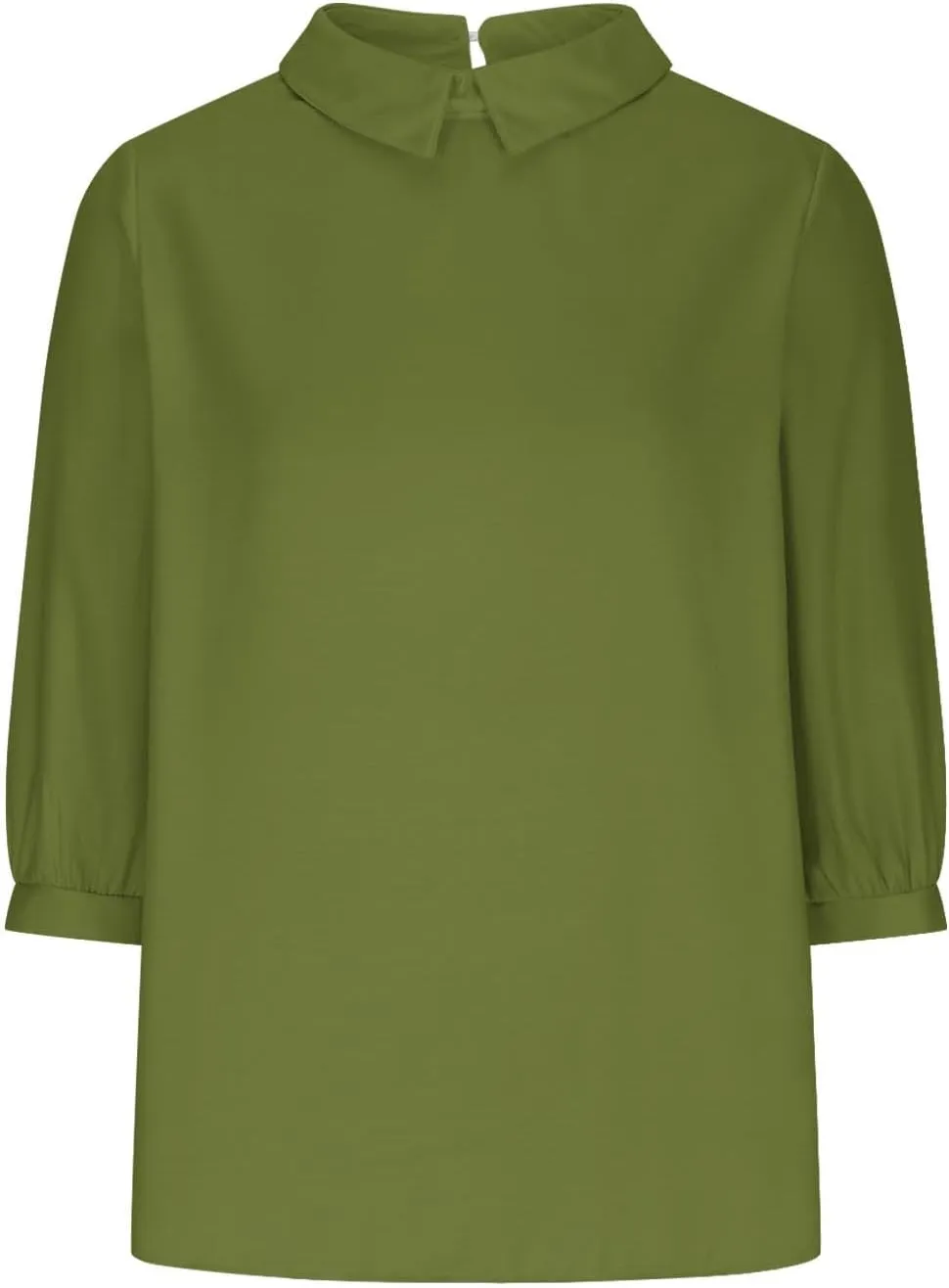 Summer Cotton Linen Gauze Shirts Comfy Breathable Lounge Top Loose 3/4 Sleeve Lapel T Shirt Plain Blouse Plus Size