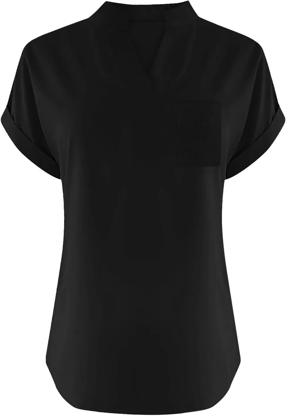 Summer Linen Shirts for Women 2025 Casual Short Sleeve Solid T-Shirts Trendy Loose Fit V-Neck Tops with Pocket