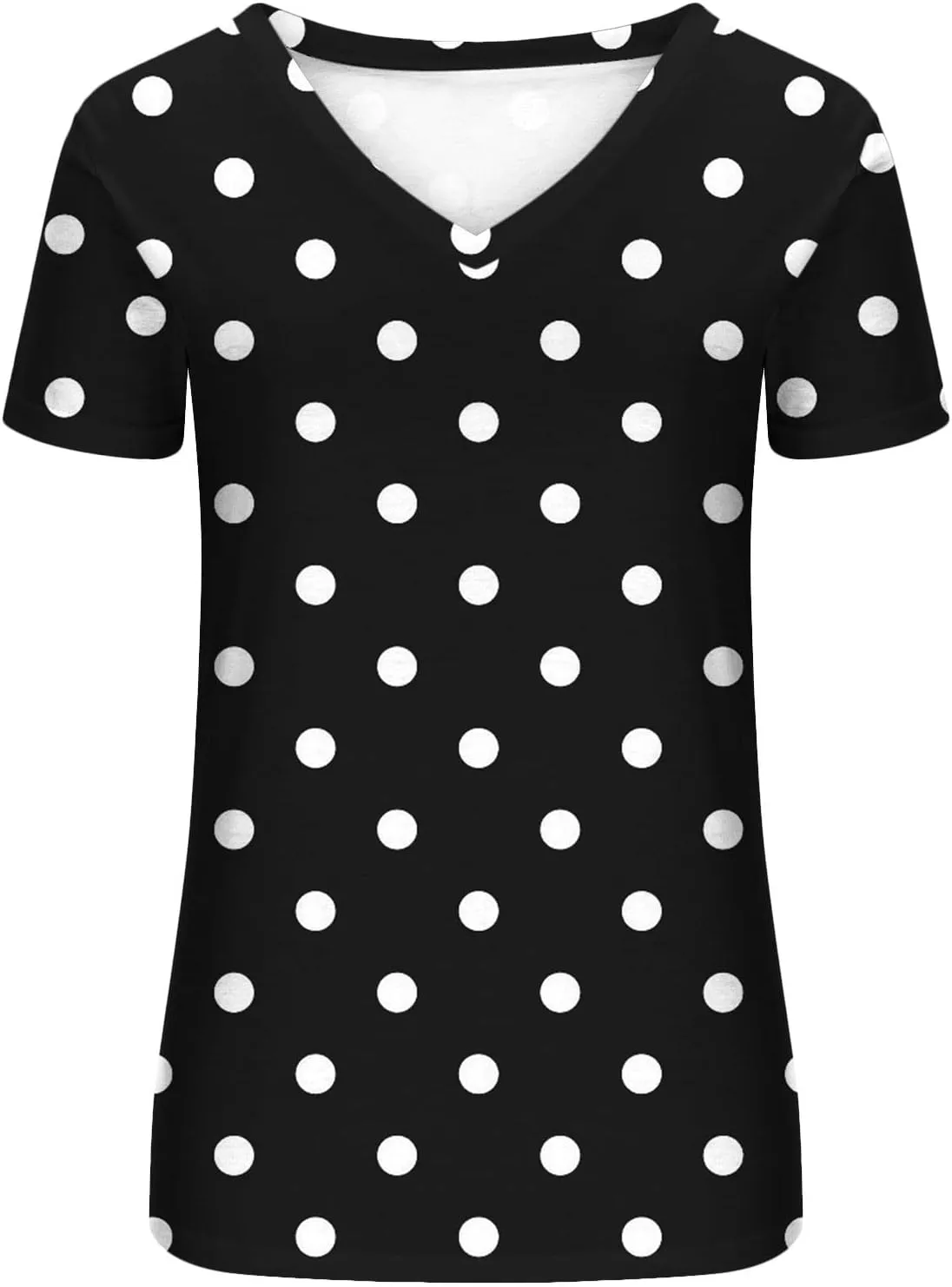 Summer Shirts for Women 2024 Casual Short Sleeve v Neck Tops Fashion Polka Dot Print Tshirt Loose Comfy Blouses