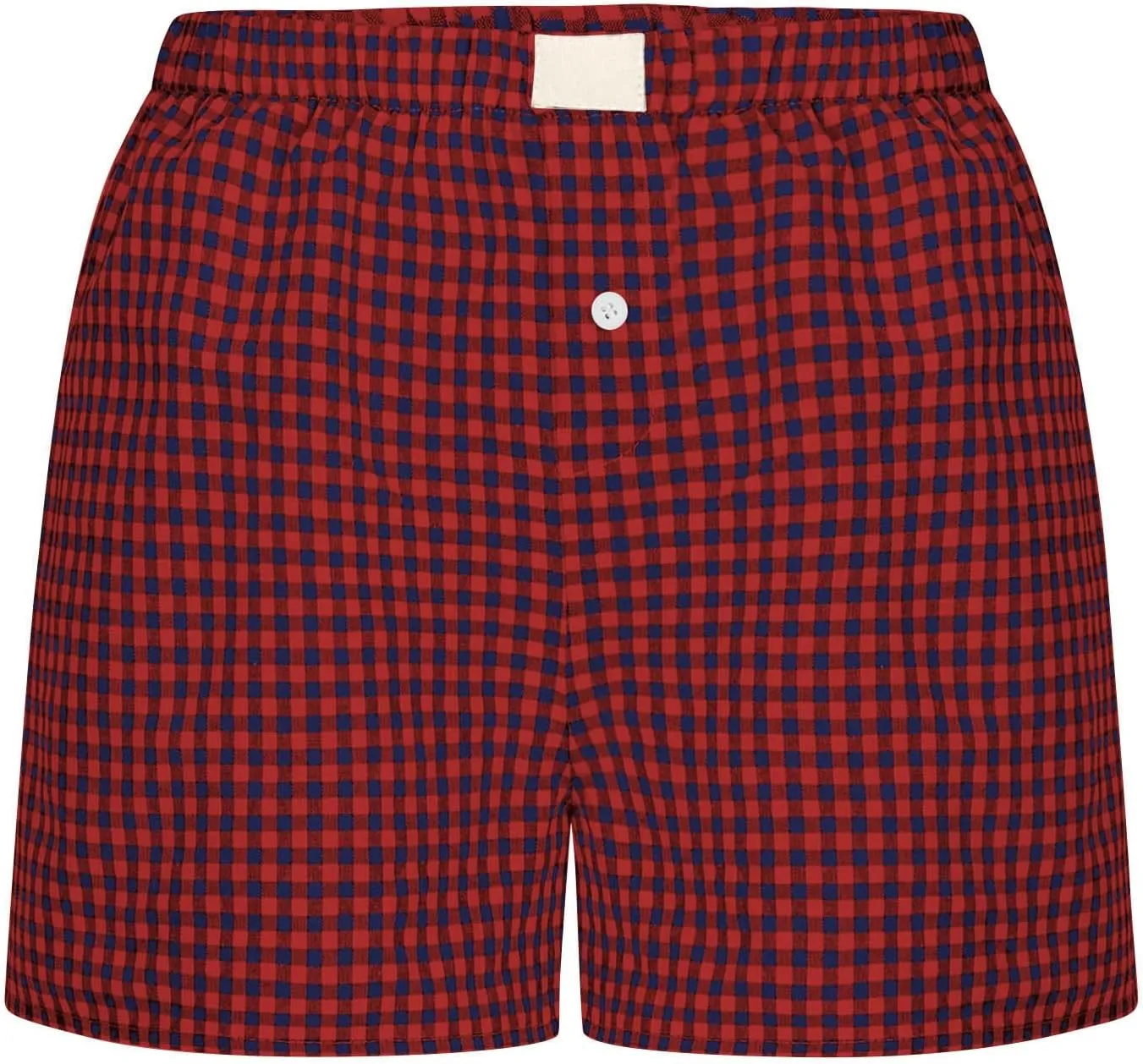 Summer Shorts For Women 2024 Trendy Plaid Button Front Boxer Shorts Elastic Waist Cute y2k Lounge Pajamas Bottoms