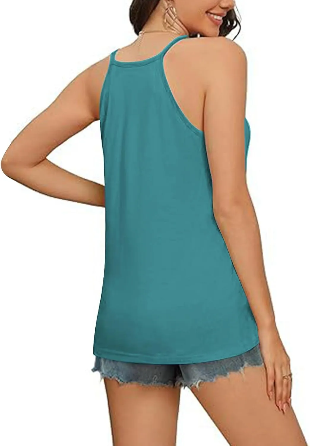 Summer Tank Top for Women Spaghetti Strap V Neck Sleeveless Camisole Casual Fashion Sexy Loose Fit Beach Cami Shirts