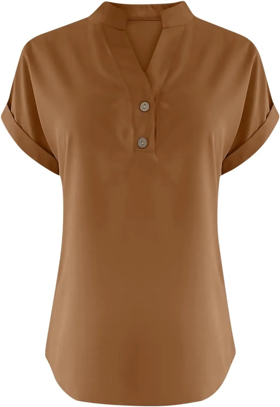 Summer Tops for Women 2025 Casual Short Sleeve V-Neck Cotton Linen Shirts Gauze Blouses Trendy Button Down T-Shirts