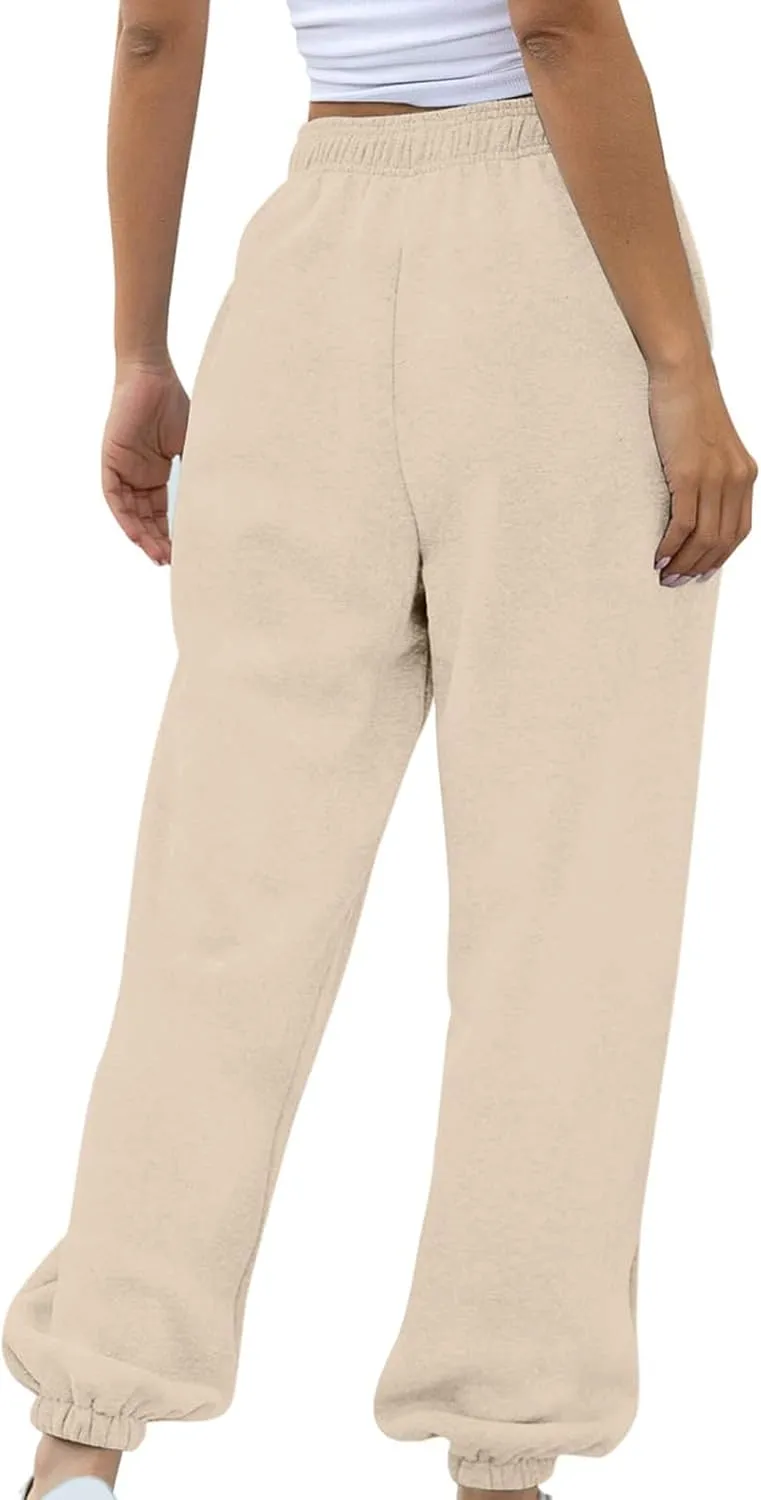 Sweatpants Women High Waisted Sweatpants Workout Active Joggers Pants Baggy Lounge Bottoms Cinch Bottom Sweatpants
