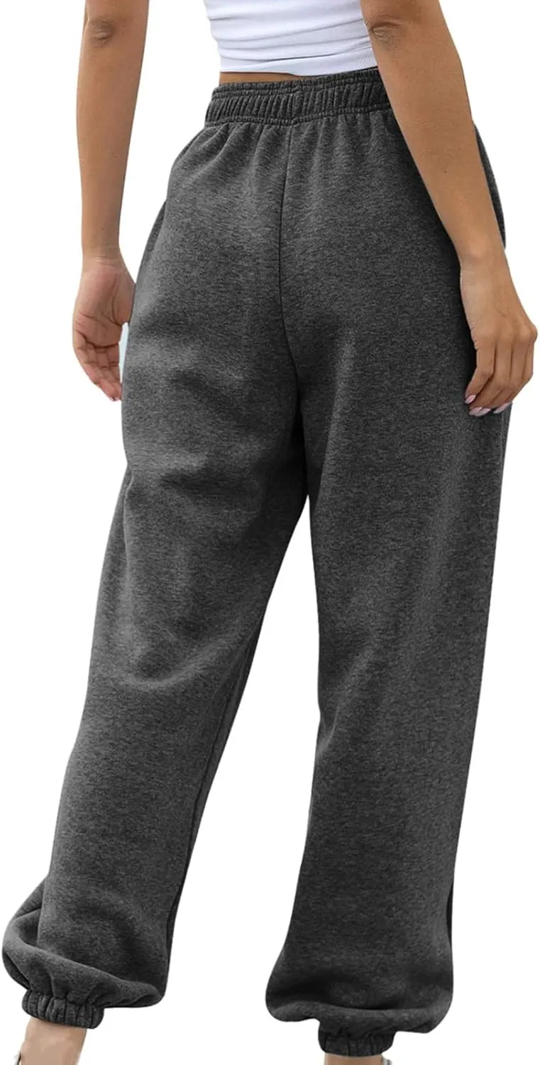 Sweatpants Women High Waisted Sweatpants Workout Active Joggers Pants Baggy Lounge Bottoms Cinch Bottom Sweatpants