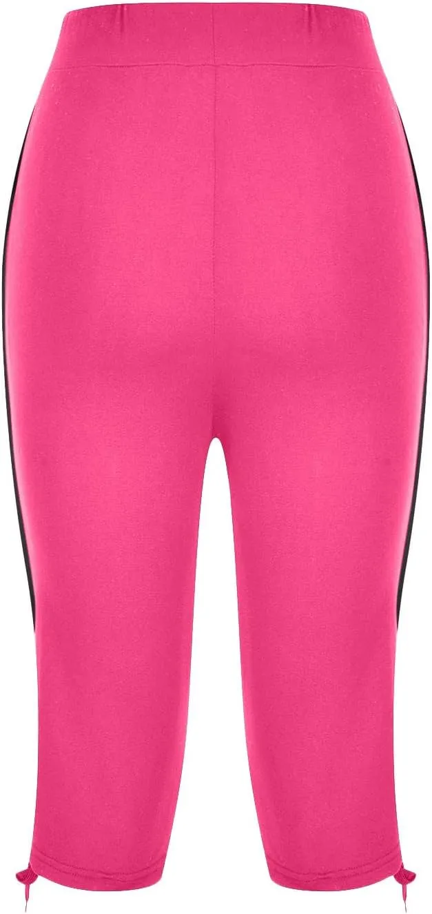 TANGNADE Women's Capri Joggers Athletic Casual Soft Sweatpants with Pockets Elastic Waist Drawstring Travel Bottoms Summer