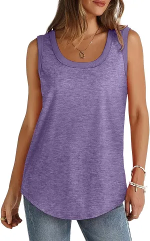 Tank Tops for Women 2025 Summer Sleeveless Ribbed Crewneck Blouse Tshirt Cotton Plus Size Vest Tops Beach Y2k Clothes
