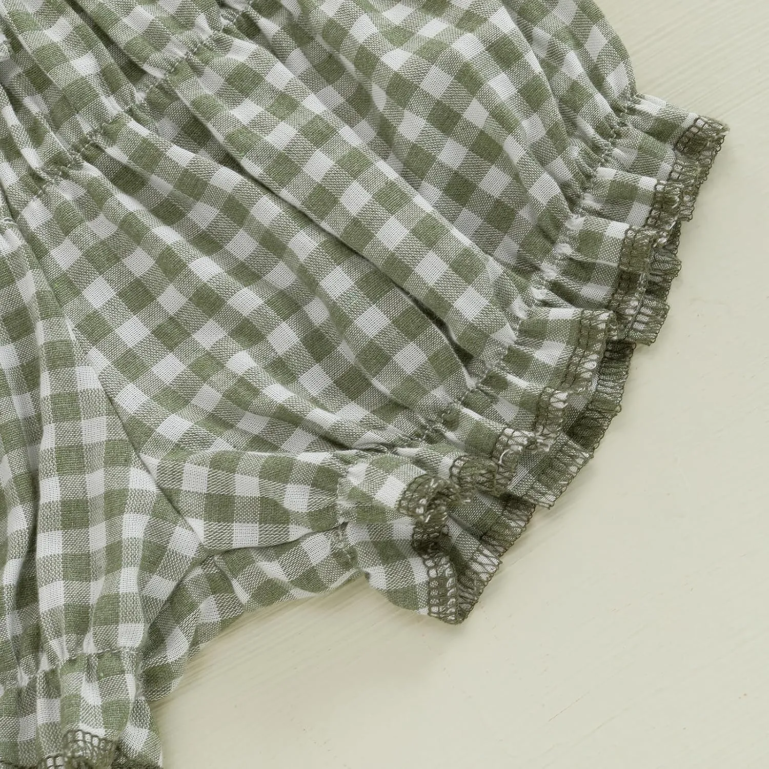 Toddler Baby Girl Gingham Shorts Summer Clothes Plaid Print Short Bloomer Elastic Waist Ruffled Bloomers Bottoms
