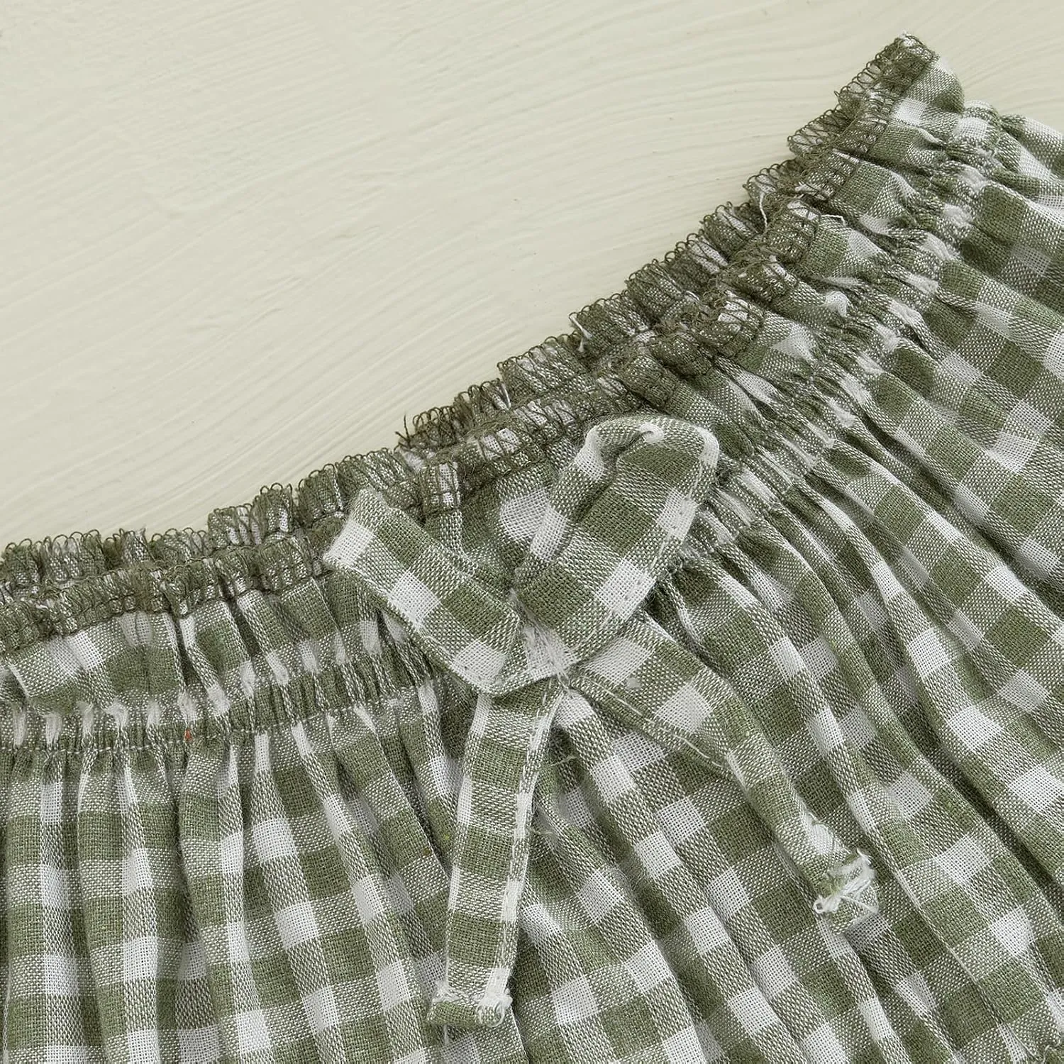 Toddler Baby Girl Gingham Shorts Summer Clothes Plaid Print Short Bloomer Elastic Waist Ruffled Bloomers Bottoms