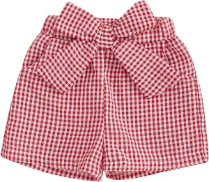 Toddler Baby Girls Gingham Seersucker Shorts Elastic Waist Striped Plaid Shorts Summer Casual Short Pants Bottoms