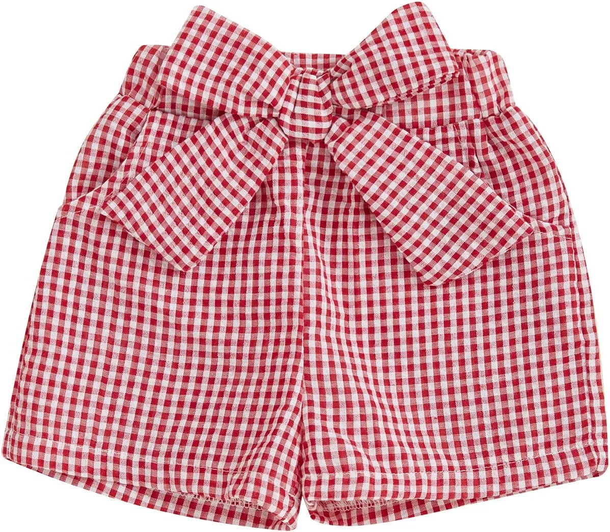 Toddler Baby Girls Gingham Seersucker Shorts Elastic Waist Striped Plaid Shorts Summer Casual Short Pants Bottoms