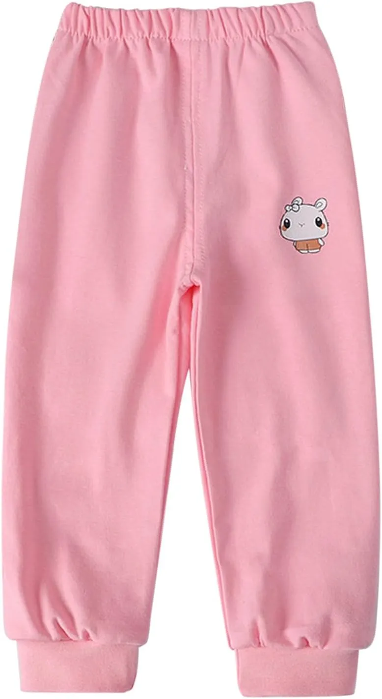 Toddler Boys Girls Cotton Sweatpants Solid Color Casual Bottoms Elastic Jogger Running Trousers for Kids Unisex