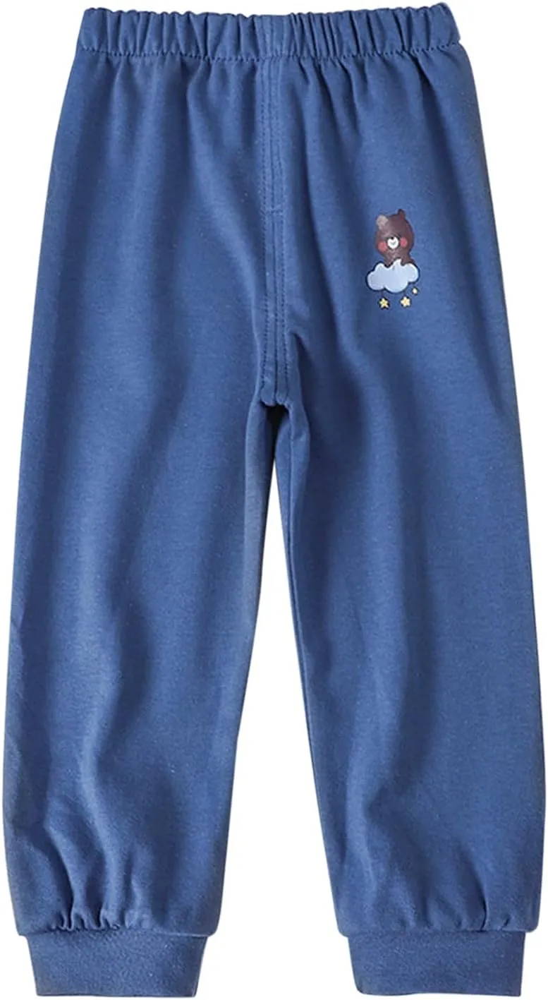 Toddler Boys Girls Cotton Sweatpants Solid Color Casual Bottoms Elastic Jogger Running Trousers for Kids Unisex