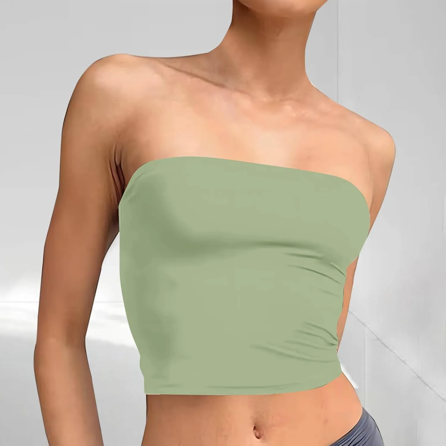 Trendy Going Out Crop Tops for Women Summer Casual Sleeveless Tube Tops Off The Shoulder Backless Solid Y2k Clothes