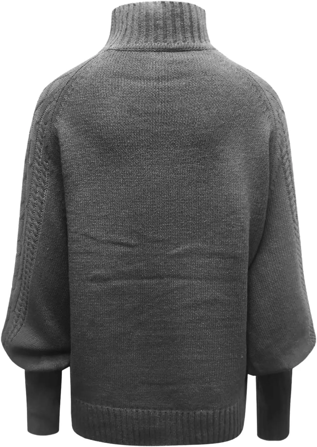Turtleneck Sweater for Women Oversized Pullover Sweaters Cable Knit Batwing Long Sleeve Loose Fit Chunky Jumper Tops