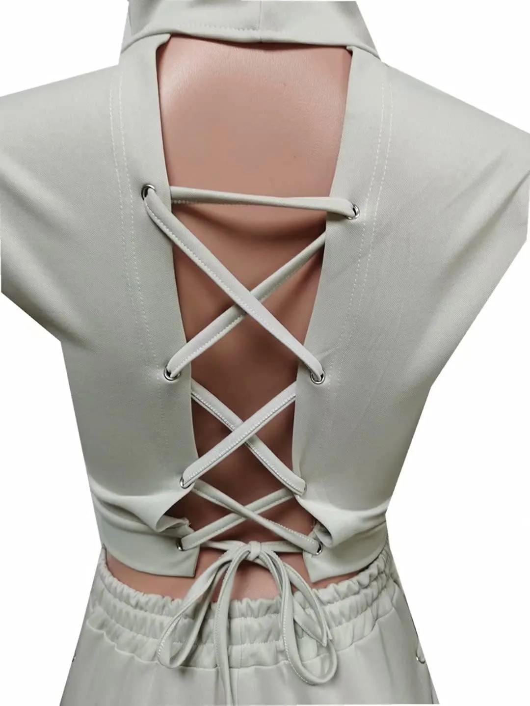 Two Piece Tracksuit for Women Long Sleeve Lace Up Hoodie Sweatshirt and Skinny Long Pants Jumpsuits Sets