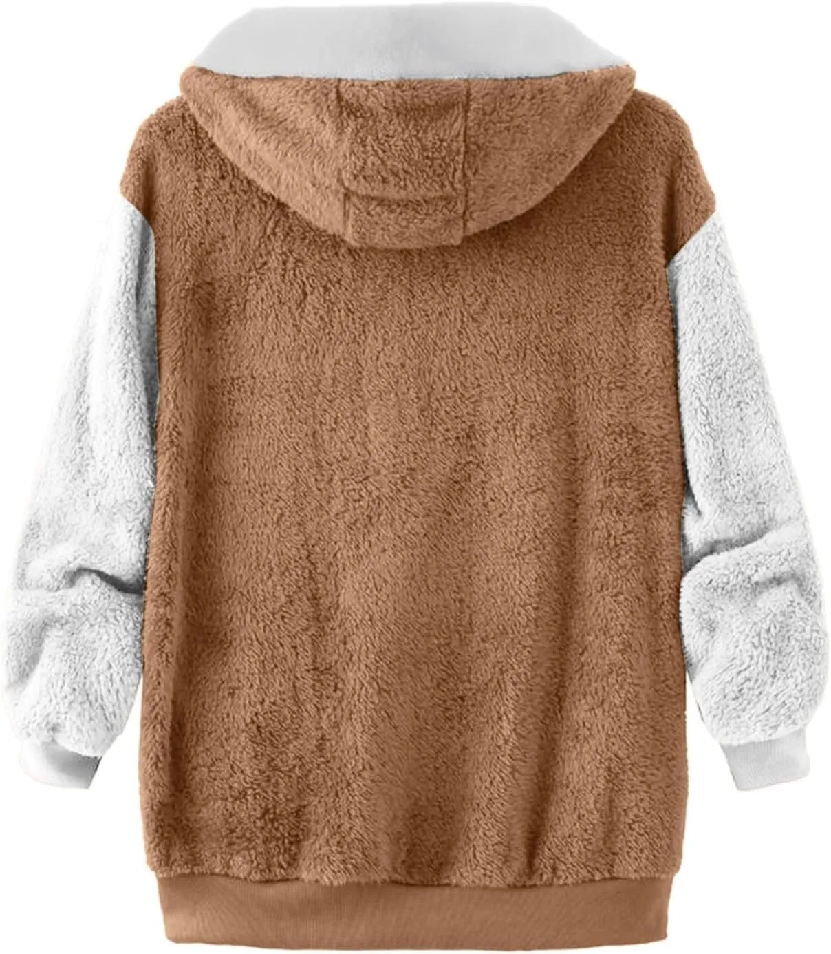 Winter Jackets for Women Women'S Fashion Winter Color Block Fuzzy Fleece Coat Casual Puffer Fluffy Outdoor Teddy Bear Jacket