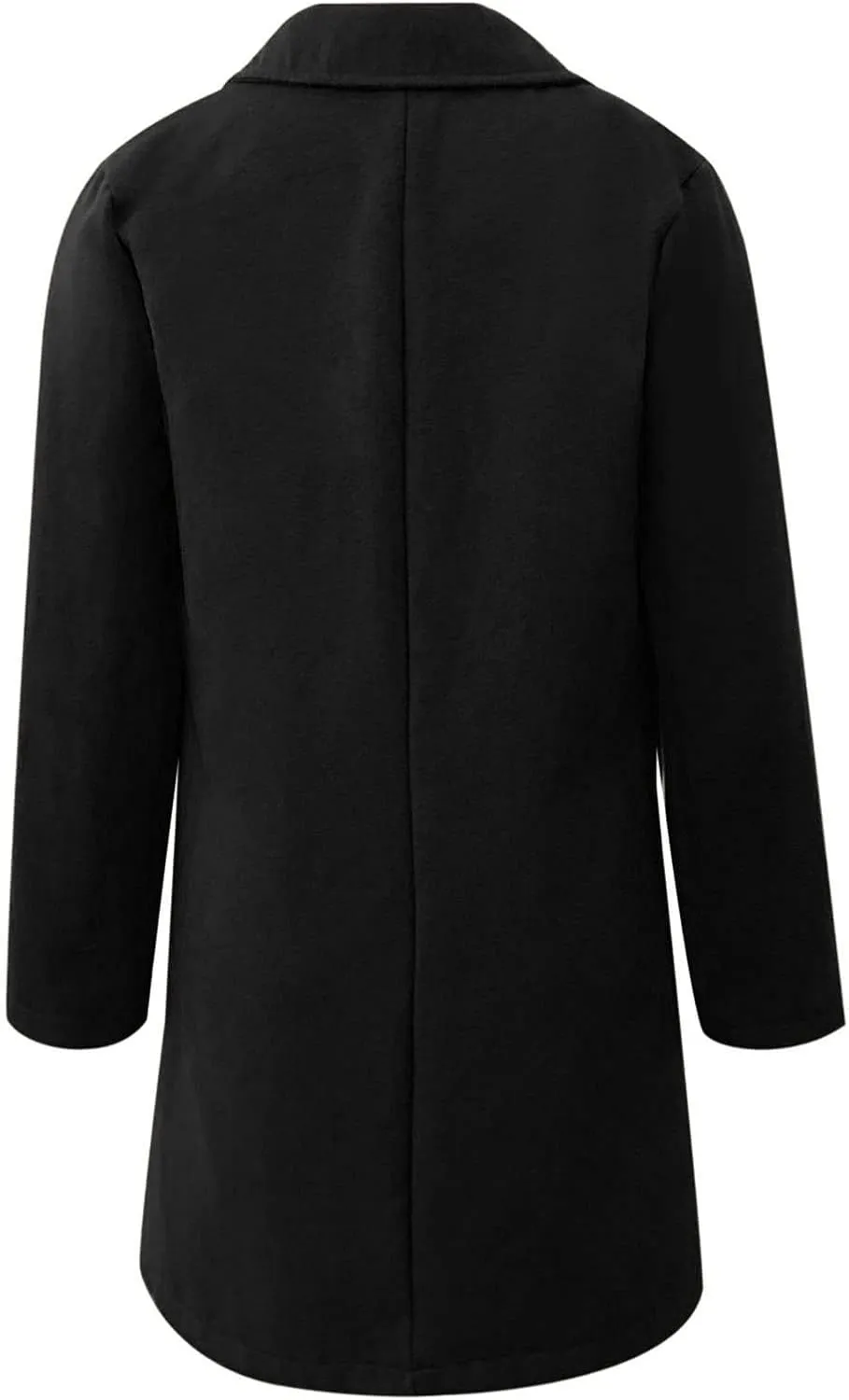 Wkishenl Women's Wool Blend Coat Fall Winter Fashion Lapel Collar Trench Coat Solid Color Single Breasted Jackets Outerwear