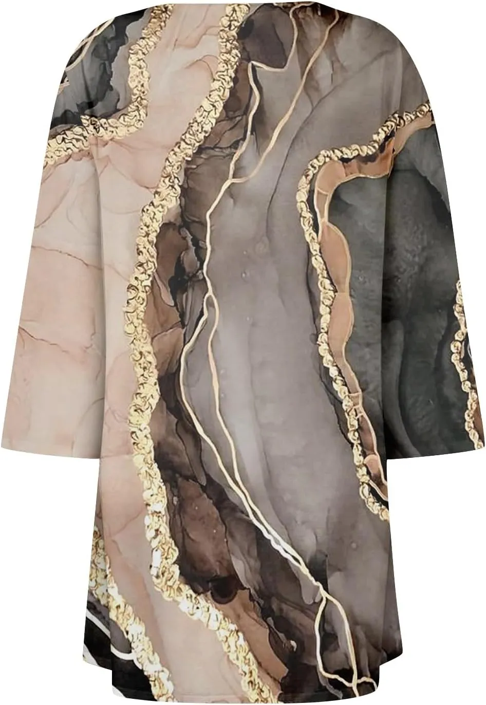 Women Cardigan 2024 3/4 Sleeve Tie Dye Funny Tops Loose Fit Lightweight Blouse Coat Shawl Collar Fall T Shirts