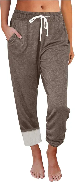 Women Fleece Lined Joggers Warm Sherpa Sweatpants High Waisted Winter Trousers Cozy Hiking Pants Thermal Lounge Pants