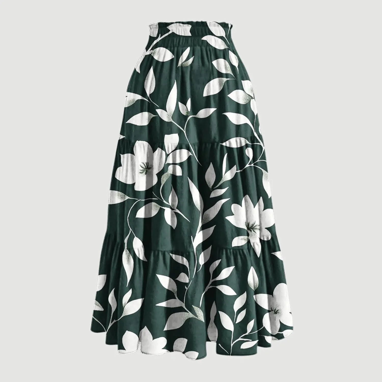 Women Floral Bohemian Maxi Skirts Summer Beach Hawaiian Boho Skirt 2025 Casual Holiday Long-Skirts for Vacation