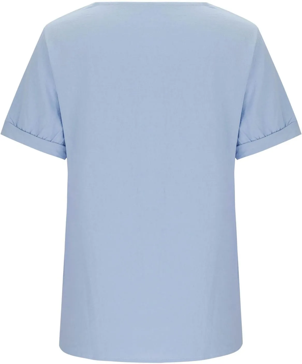 Women Linen Tops Short Sleeve Round Neck Gauze Shirt Casual Summer Vintage Loose Button Comfy Tshirt Cotton Blouse