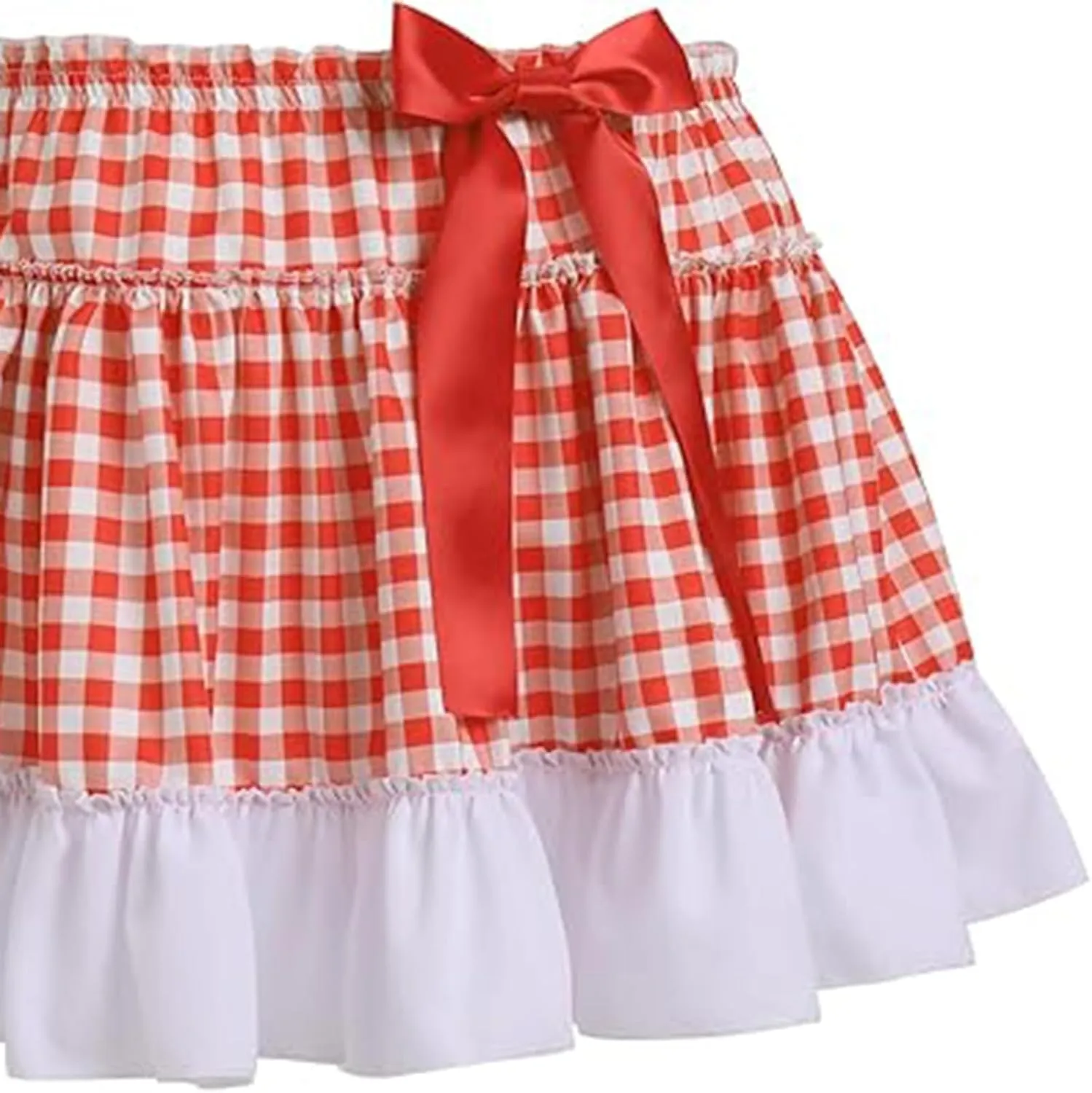 Women Men Sissy Plaid Mini Skirts Pleated Lace A Line Ruffle Short Skirts Gingham Halloween Cosplay Costume Skirts