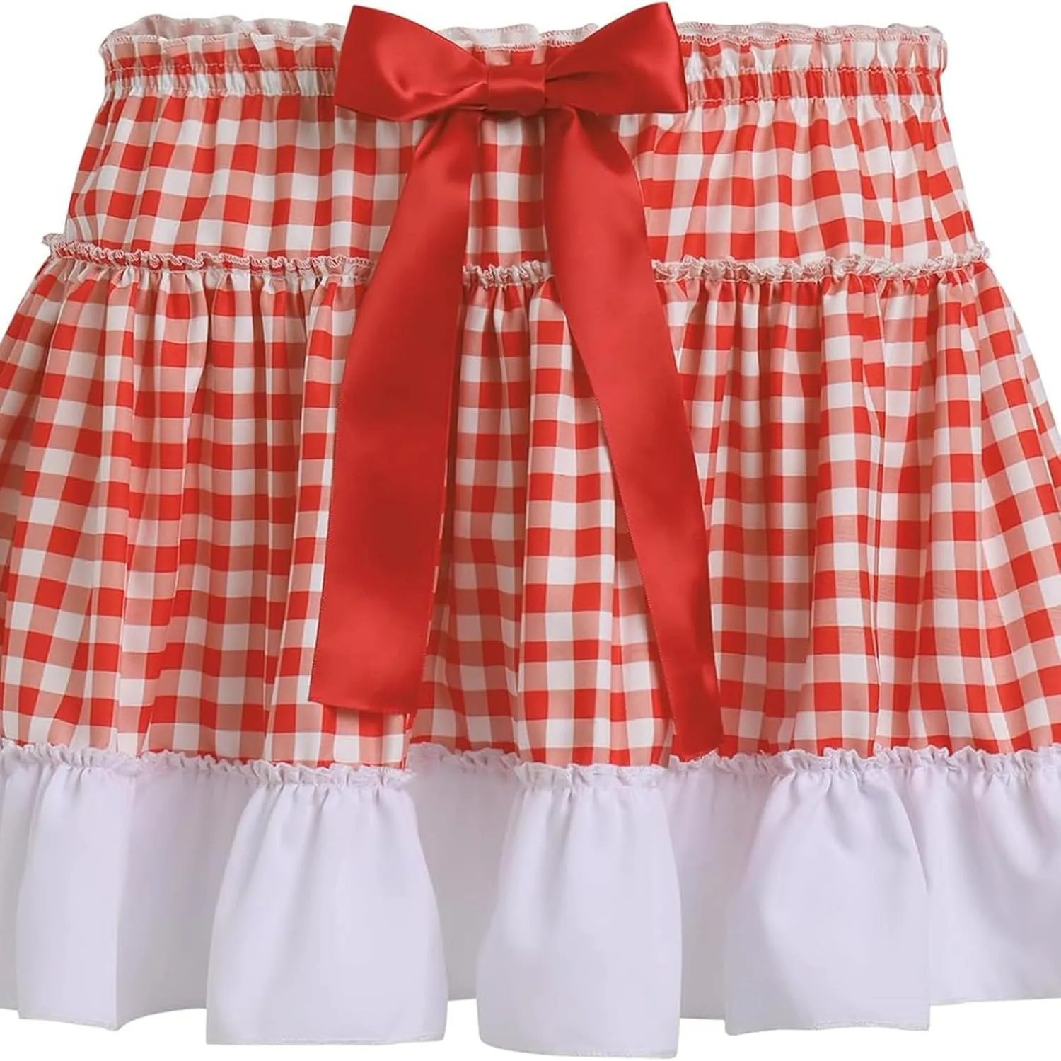 Women Men Sissy Plaid Mini Skirts Pleated Lace A Line Ruffle Short Skirts Gingham Halloween Cosplay Costume Skirts