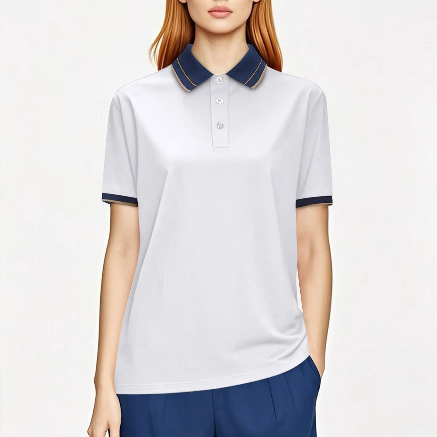 Women Mesh Quick Dry Golf Polo Shirts Summer Color Block Short Sleeve Button Down T-Shirt Lightweight Dressy Casual Work Tops
