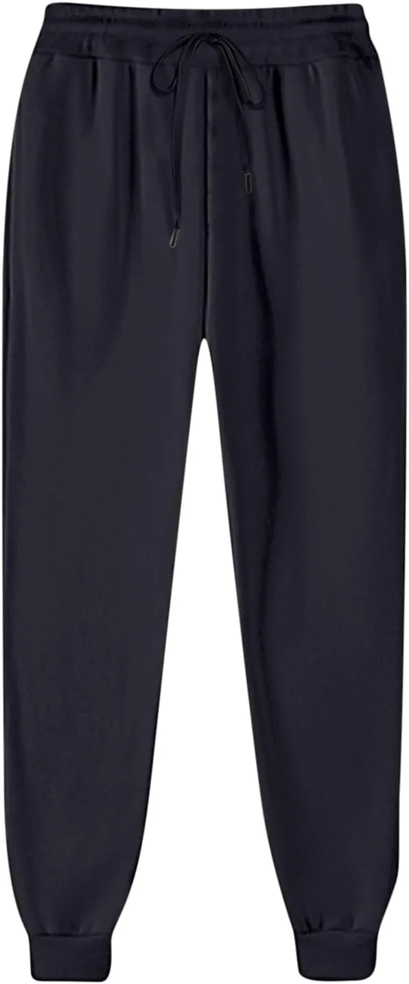 Women Sweatpants Lounge High Waisted Jogger Sweat Pants Baggy Drawstring Elastic Straight Leg Bottoms Trousers