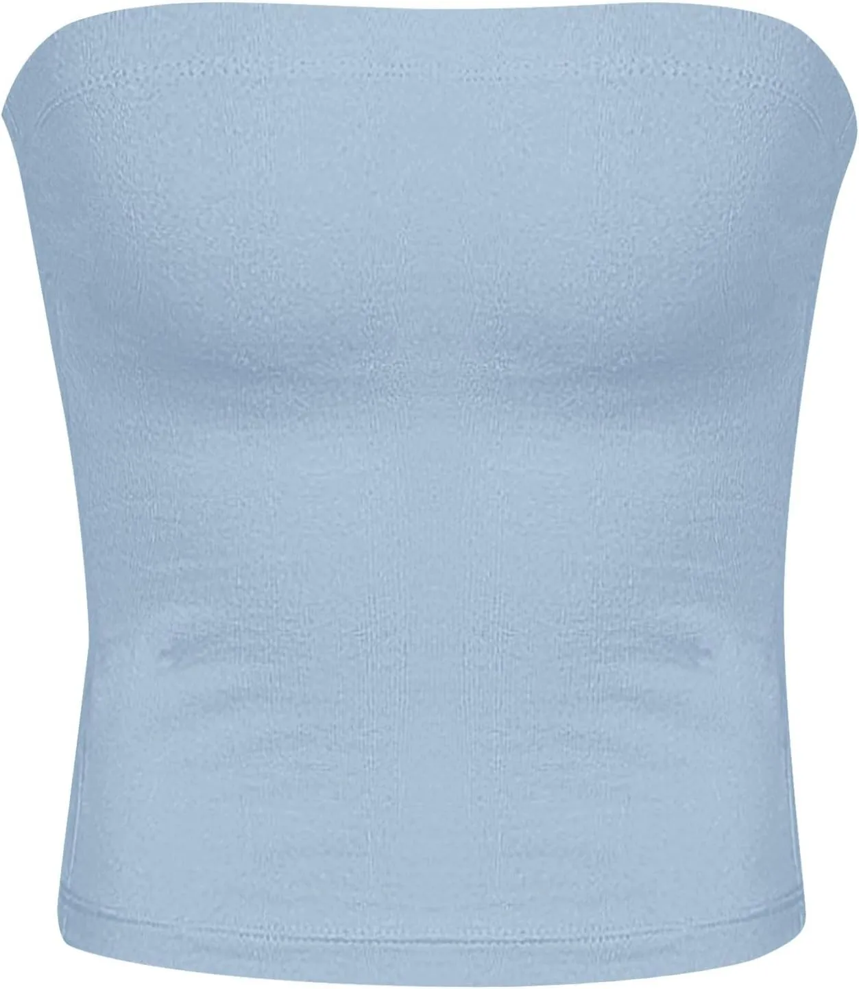 Women Tube Tops Summer 2025 Bandeau Tank Double Lined Strapless Backless Crop Top Going Out Tunic Shirts