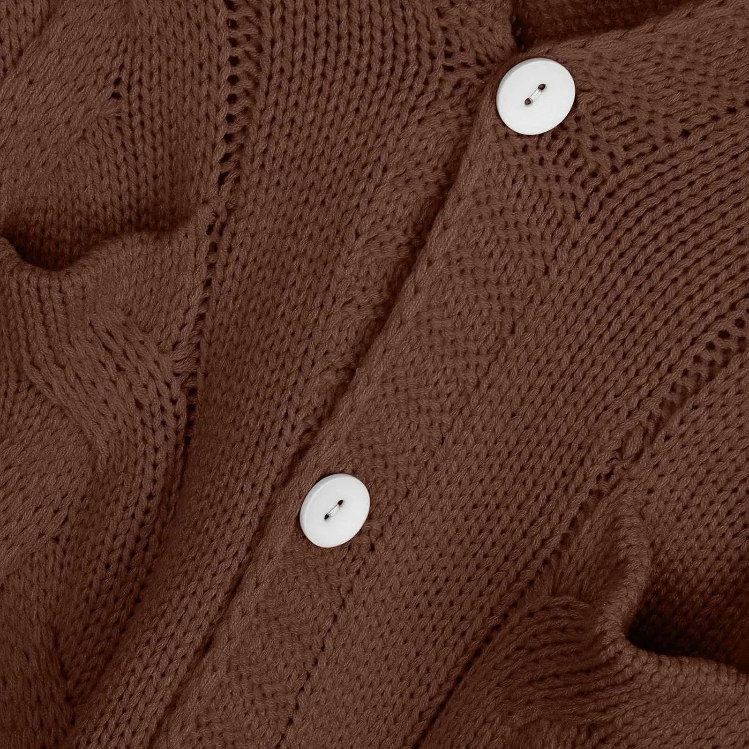 Womens 2024 Long Sleeve Cable Knit Long Cardigan Open Front Button Sweaters Fall Winter Chunky Overcaot with Pockets