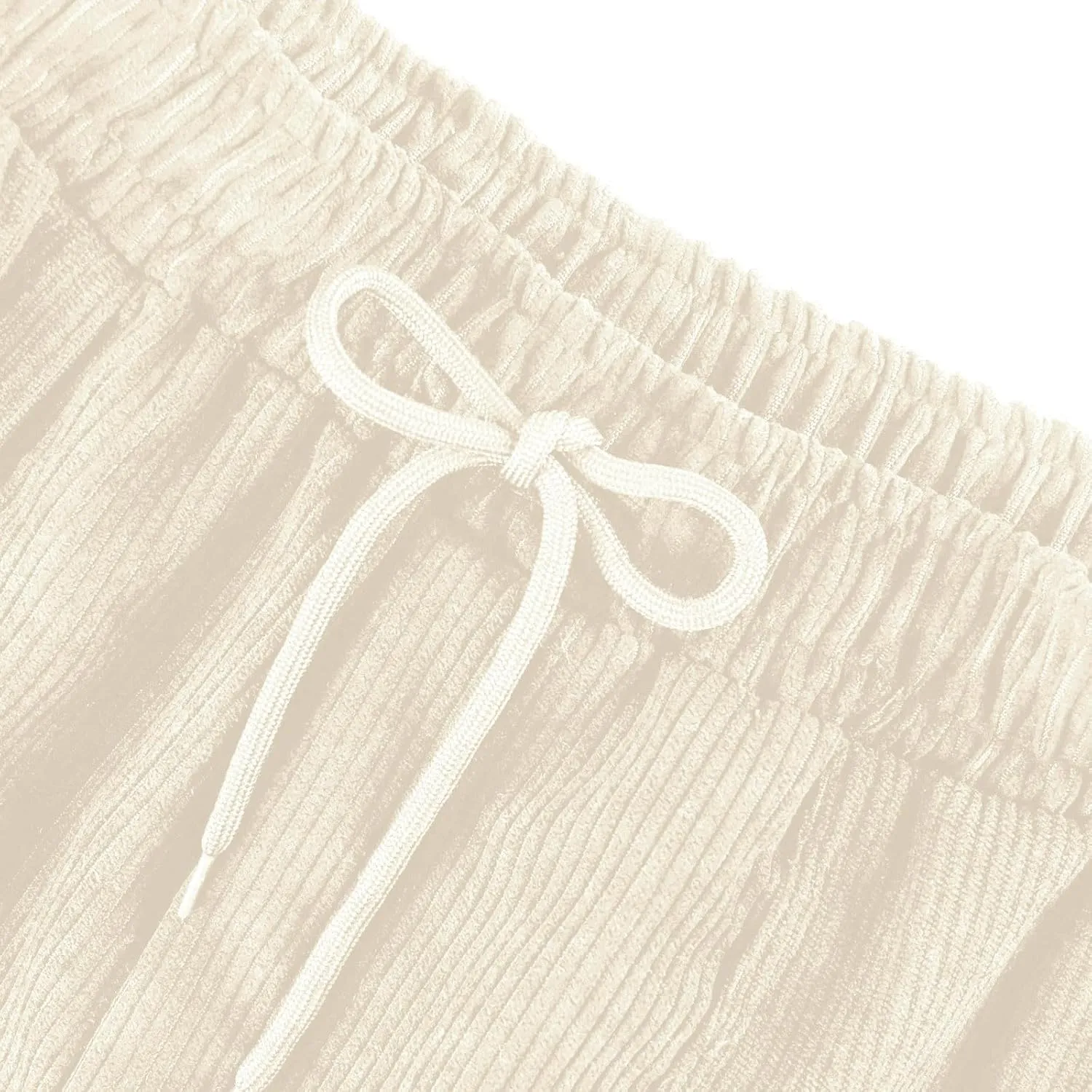 Women's Corduroy Pants Casual Drawstring Elastic High Waist Straight Leg Bottoms Fall Winter Comfy Trousers