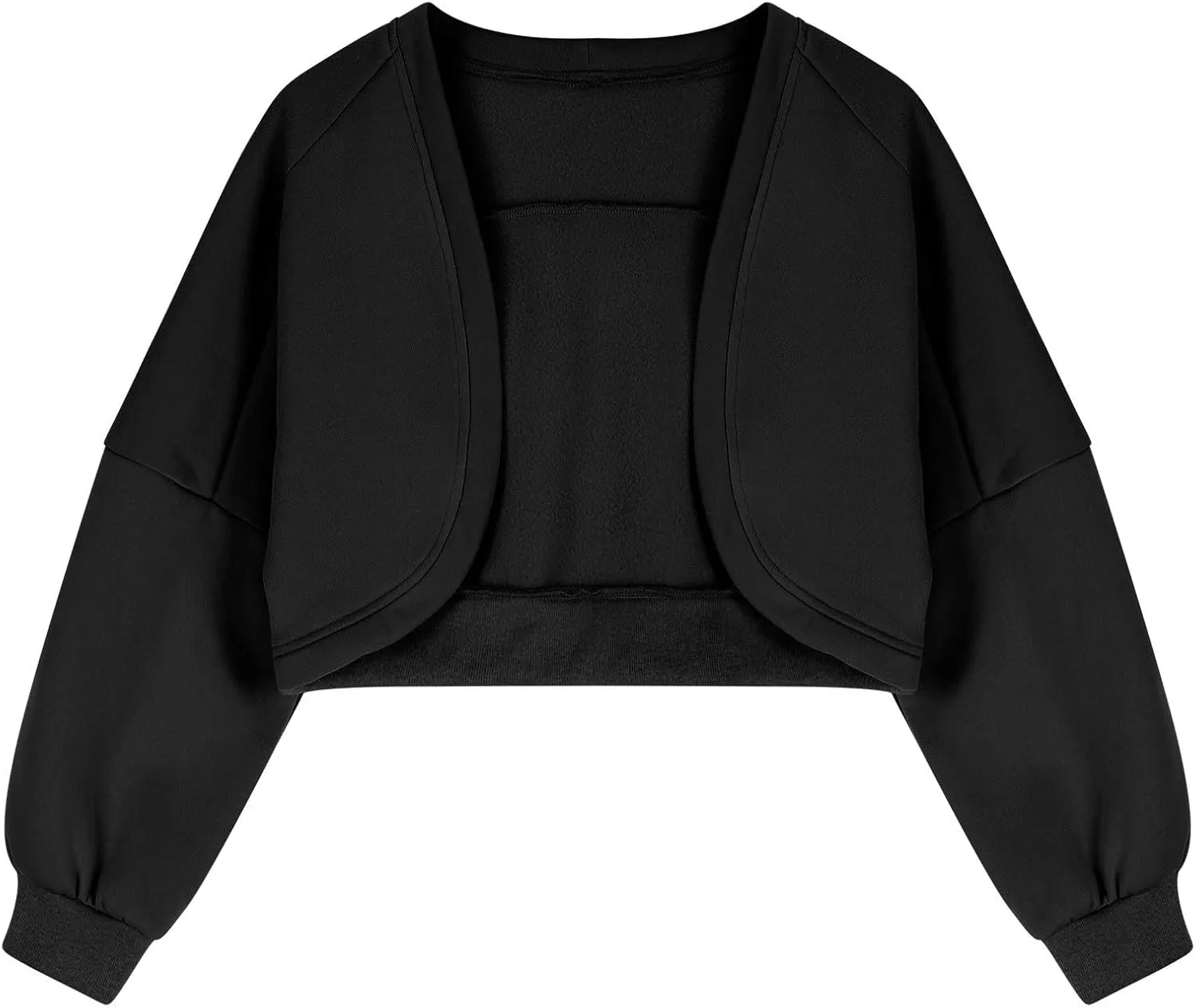 Womens Cropped Sweatshirt Casual Fleece Long Sleeve Cardigan Open Front Shrug Workout Fashion Y2k Tops Fall Clothes