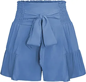 Women's Cute Skirts Ruffle Flowy Mini Skirts Comfy High Waist Flared Casual Beach Short Skirts Trendy Pleated Skirts